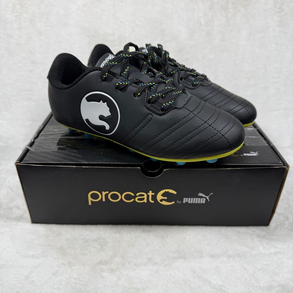 Puma Procat Speed Force Cleat Kids Size 3 Black White Soccer Shoes PCTS11-0822